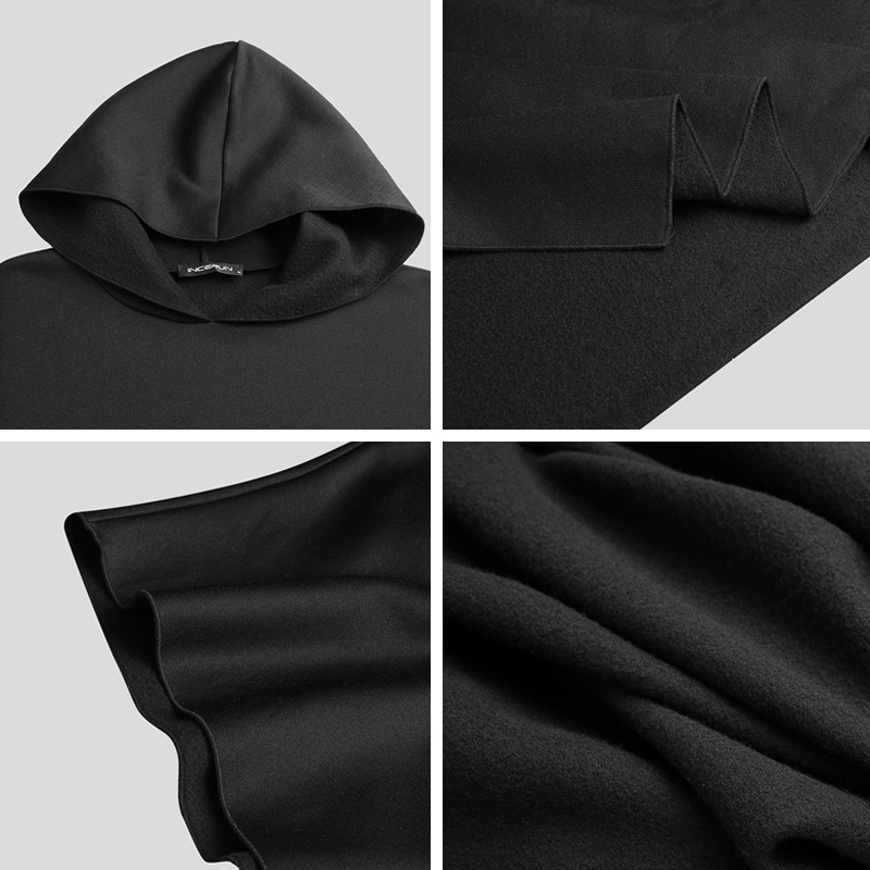 Casual Otoño Invierno para hombre manga de murciélago cálido cómodo con capucha Thobe Jubba capa Poncho abrigo