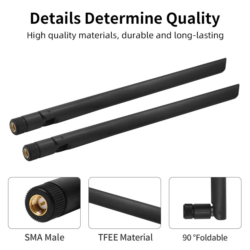2 pz Dual Band WIFI Antenna 10dBi 2.4G 5G 5.8G SMA Maschio Amplificatore WLAN Router Singal Booster