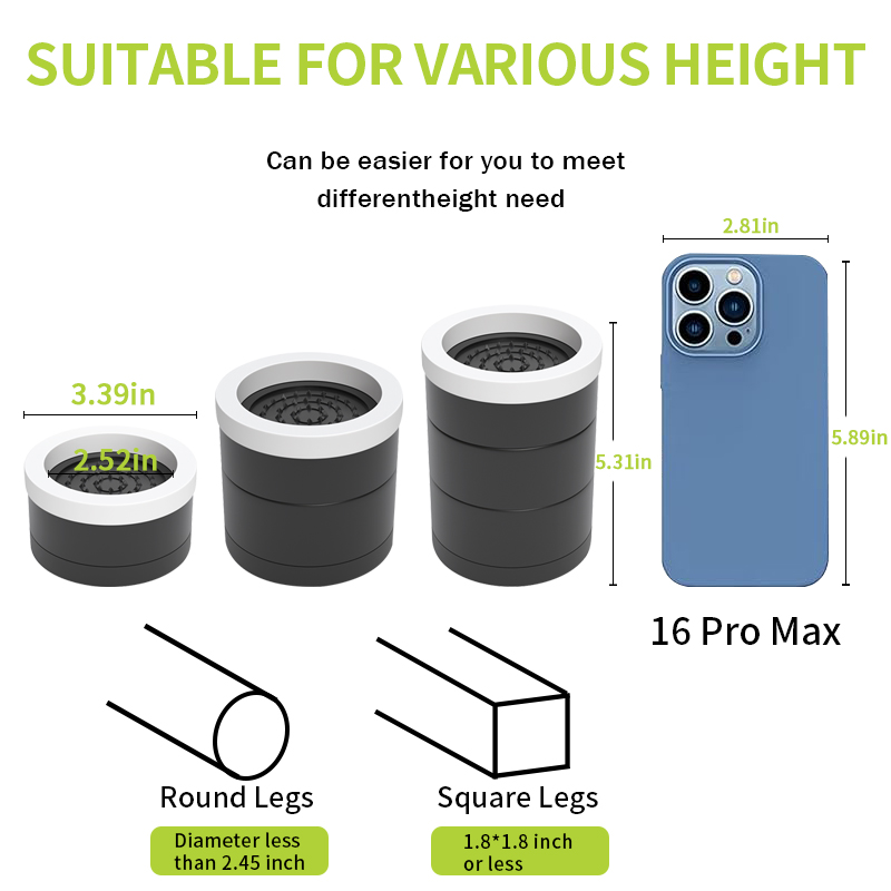 Coffee Table & Furniture Foot Pads: Moisture-Proof, Shock-Proof, Shock-Absorbing, Heightening, Fixing – Universal Leg Riser Base