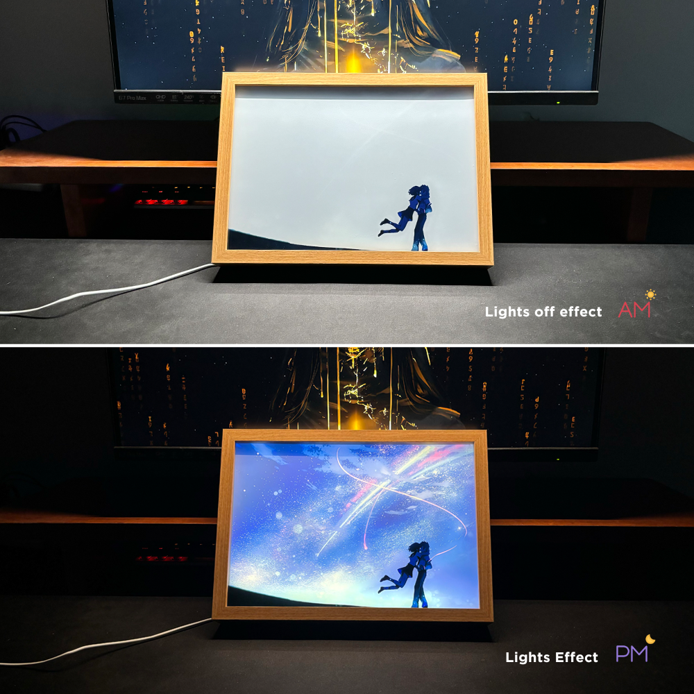 INS anime su nombre pintura de luz nocturna led, enchufe USB iluminación de 3 colores lámpara de mesa de cielo estrellado lámpara de ambiente pareja regalo especial