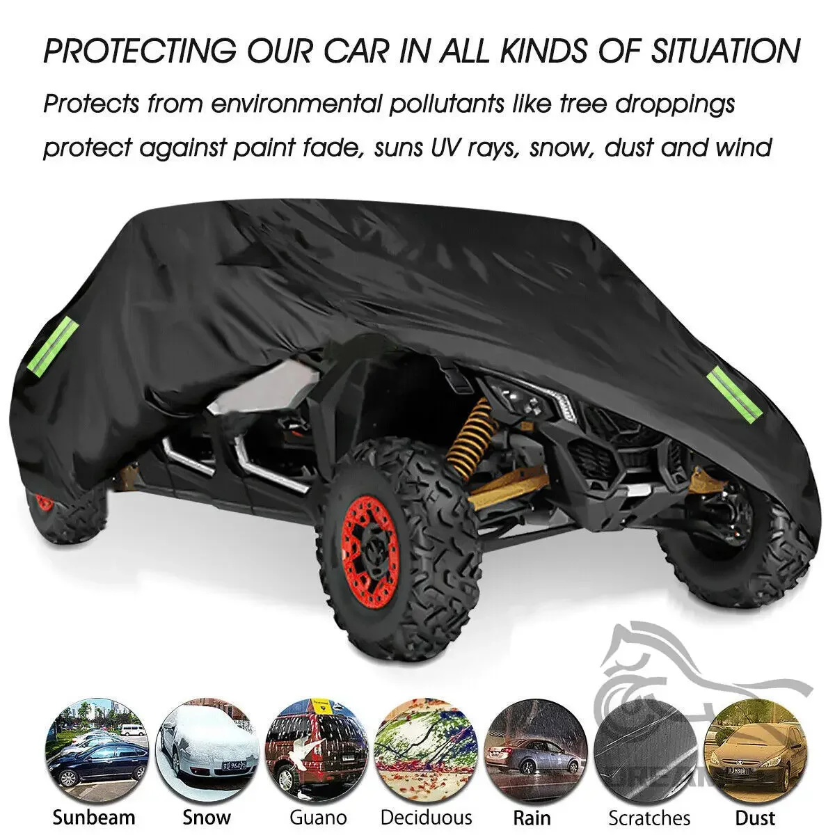 UTV 300D ยูทิลิตี้รถเก็บใช้งานร่วมกับ Polaris RZR PRO XP, RZR PRO R สําหรับ Can-Am สําหรับ Kawasaki 4 ที่นั่งสีดํา