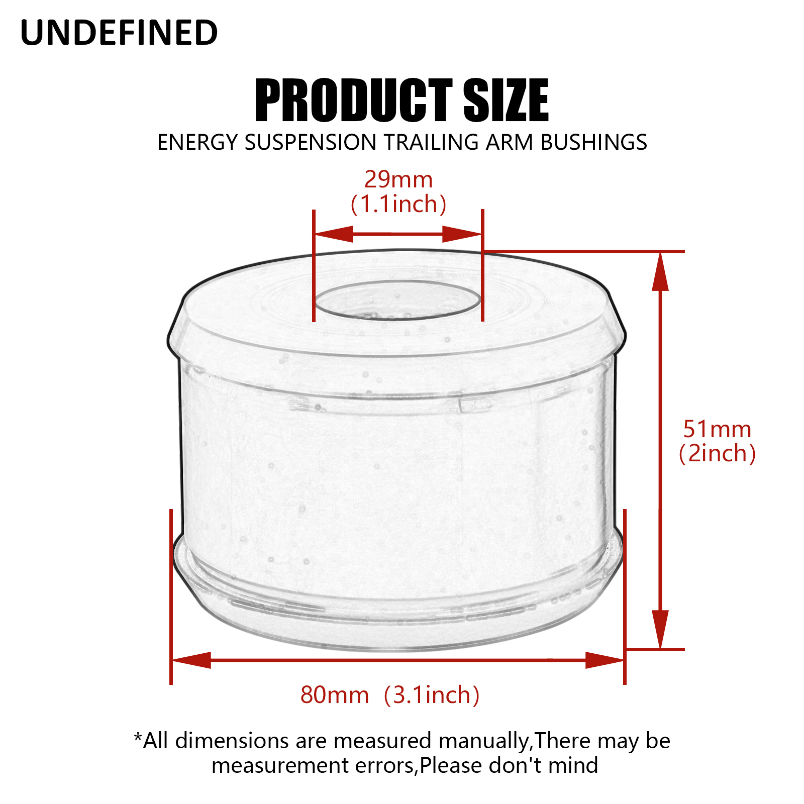 サスペンションリアトレーリングアームブッシュ 16.7106R ホンダシビック/シビックデルソル/CRX インテグラ 1994-2001 レッドポリウレタンに適合