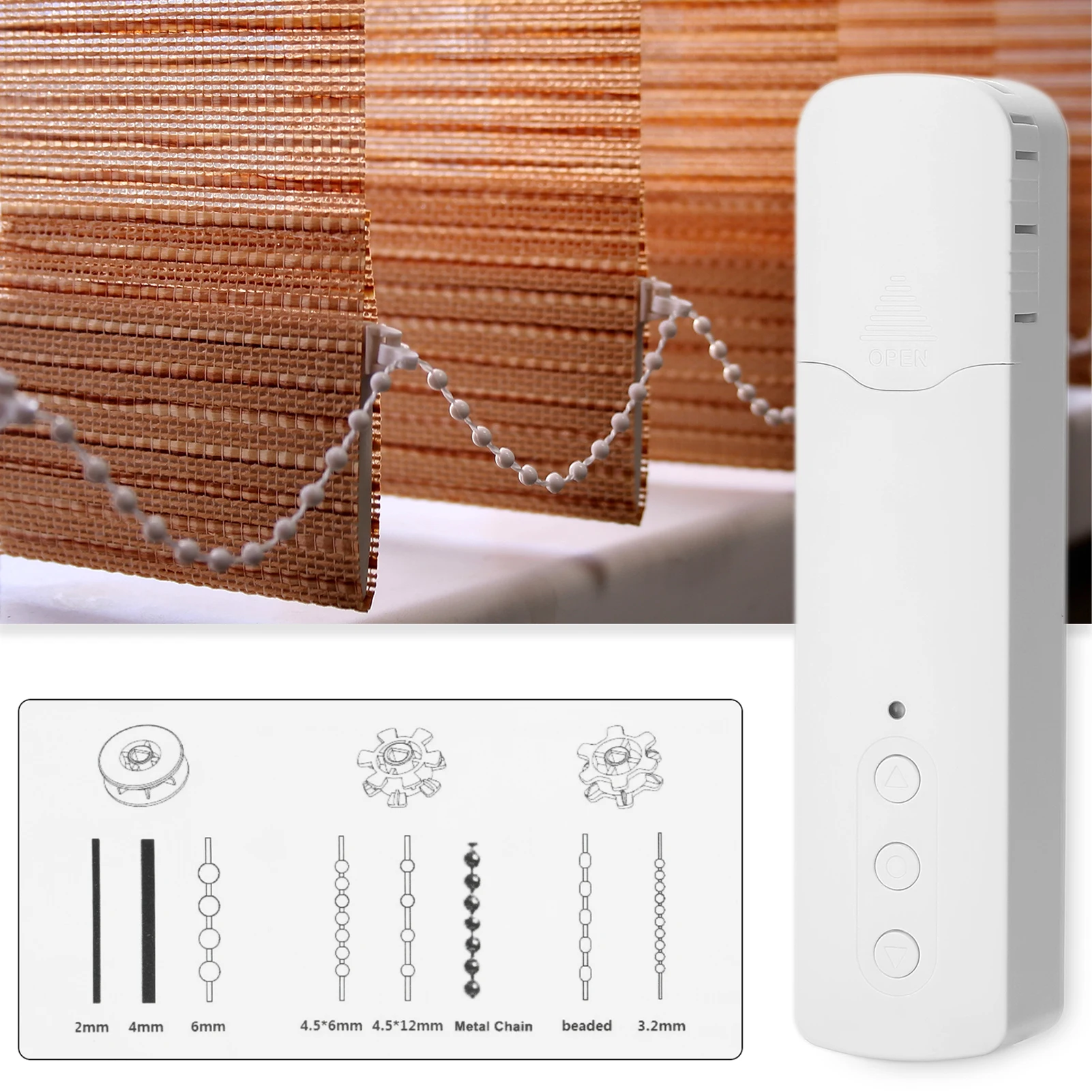 Tuya WIFI スマート電動カーテンモーターチェーンローラーブラインドプルビーズカーテンスイッチシステム Alexa Google ホーム音声制御