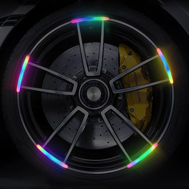 40 個車のホイールハブ反射ステッカータイヤリム反射ストリップ発光夜間運転車バイクオートバイホイールステッカー