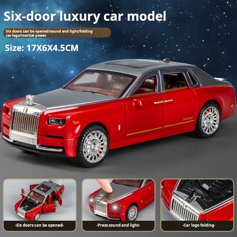 Symulacja Rolls-Royce Phantom Model samochodu Ozdoby modelu Luksusowy samochód Sedan Zabawka dla dzieci Kolekcja samochodów dla chłopców z pudełkiem