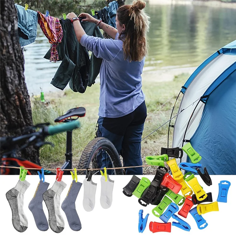 Newest 60 Sock Clips for Washing Machine and Dryer, Sock Clips with Hooks,Sock Holder Washing Machine, Directly Into the Drawer