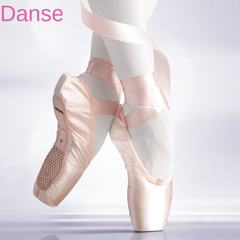 Chaussures de Ballet de ballerine pour filles, chaussures de Ballet professionnelles en Satin rose pour femmes, pour la danse
