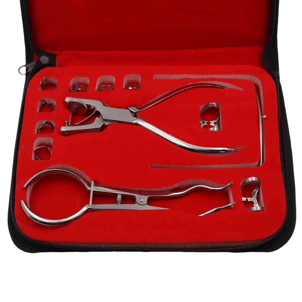 Dental Procedures Comprehensive 12-Piece Set Featuring Rubber Dam Perforator Puncher Pliers Precise Orthodontic Care