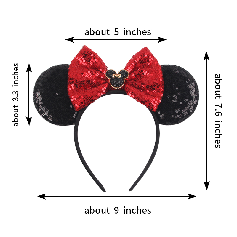 2024 disney castelo fogos de artifício mouse orelhas bandana lantejoulas arco hairband para meninas crianças festa featival diy headwear acessórios