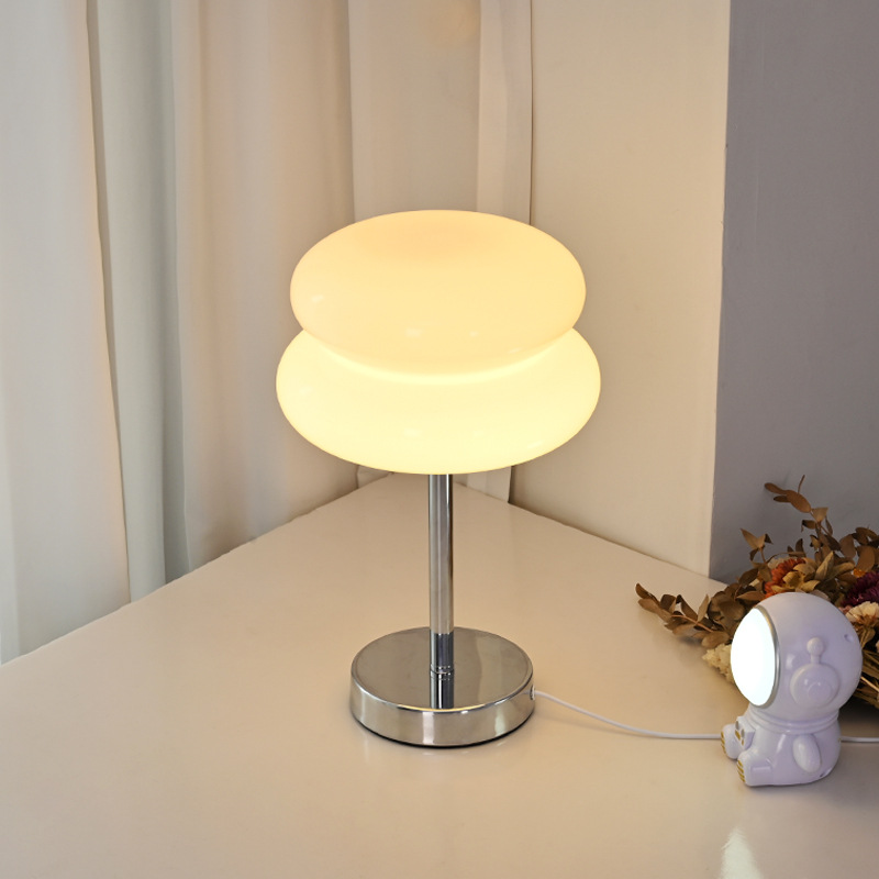 Lampe de table en verre macaron, gradation trichromatique, lampes de salon, protection des yeux, veilleuse, chambre de fille, décor de chevet