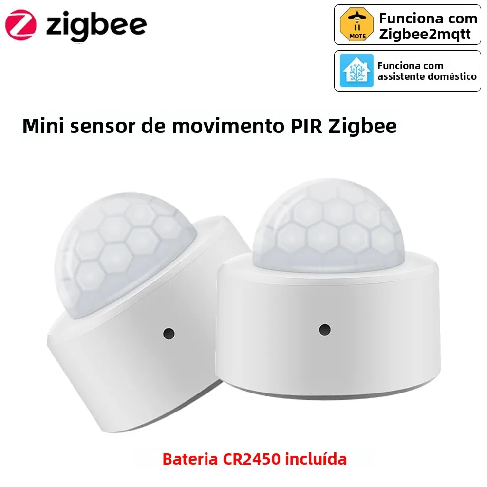 Haozee 2 em 1 Zigbee Mini PIR Detector de movimento + Luz Lux brilhante Sensor de alarme contra roubo de segurança infravermelha passiva