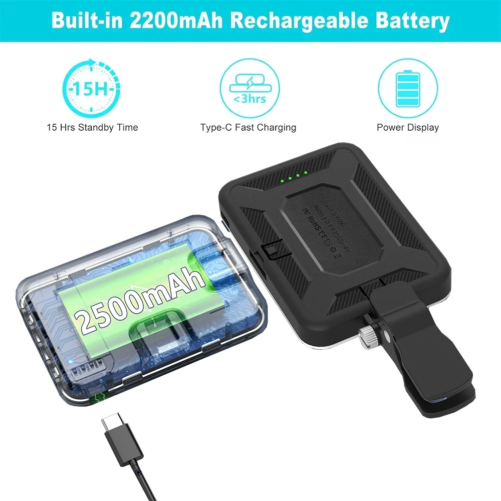 Mini-Fülllicht, 2500 mA, LED, gerade Tasche, Videofotografie, Beleuchtung, Tasche, Live-Vlog-Clip für Telefon, iPhone, iPad, Laptop, Kamera