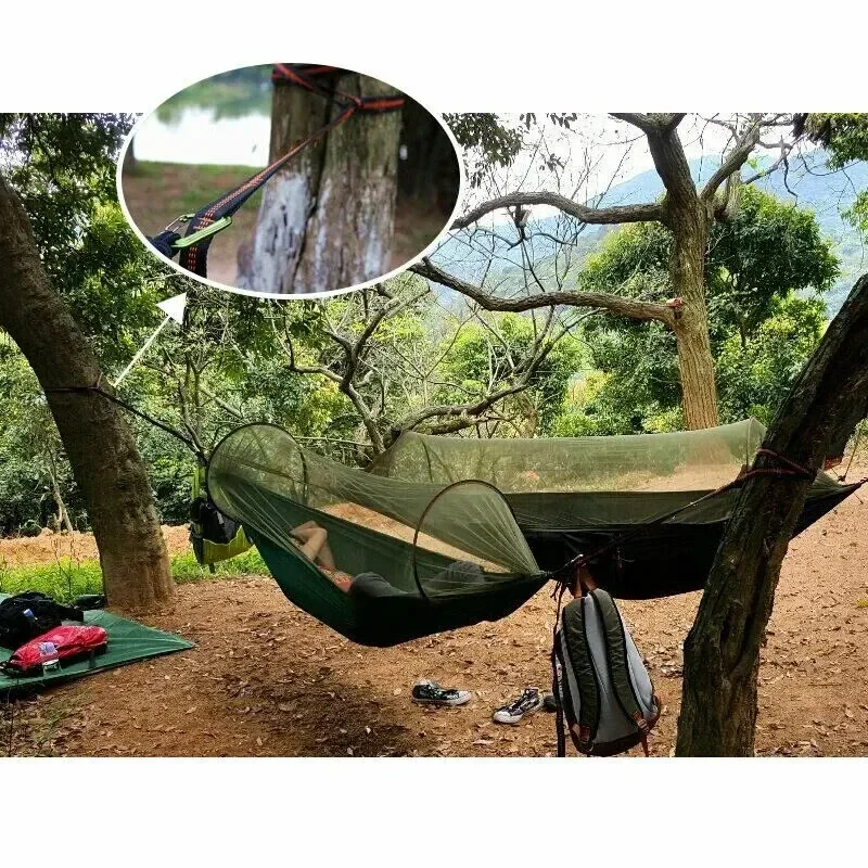 2 ชิ้นเปลญวนสายรัด 5 แหวนความสูงโหลด Knots เสริมสายรัดโพลีเอสเตอร์สําหรับเปลญวนกลางแจ้ง