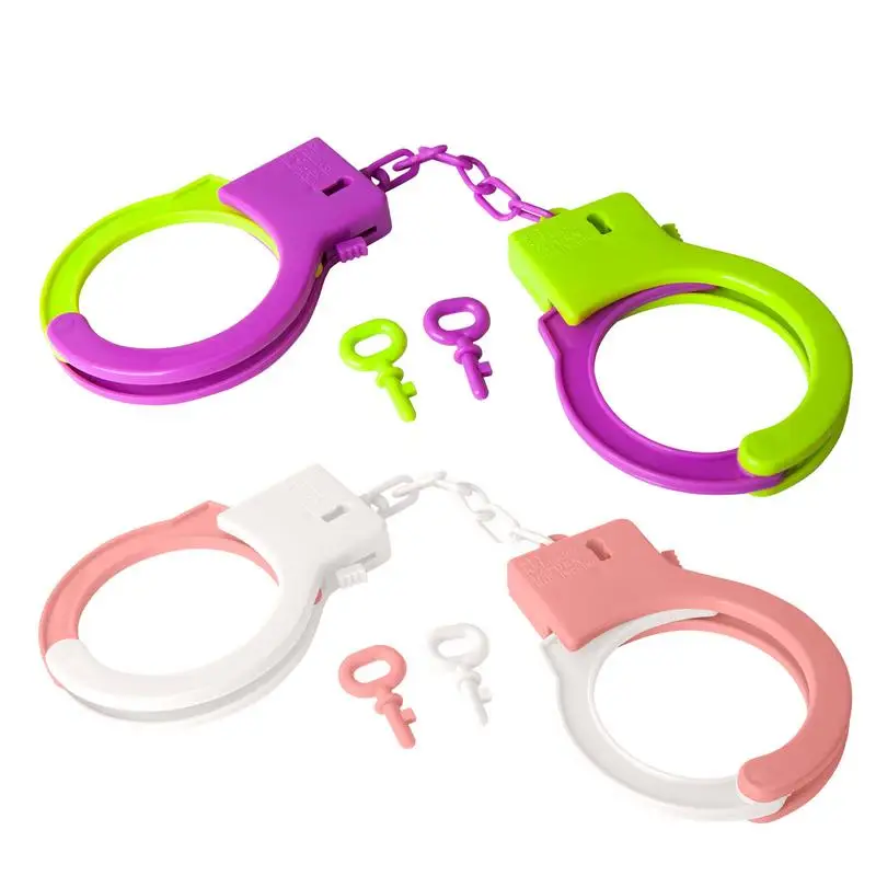 1Pc Handcuffs Toy Kids Role Play Footcuffs Props Party Drama Cosplay Police Cop Officer Costume Dress Up Playing Toys