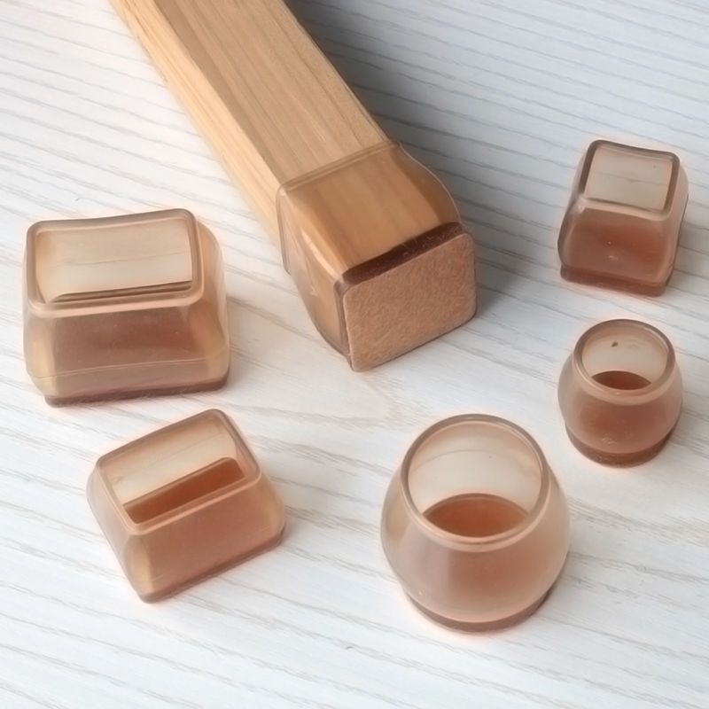 Protectores de patas de silla, almohadillas redondas de fieltro para suelo de madera dura, cubiertas de silicona, deslizadores de patas de muebles, antideslizantes, reducen el ruido, 16 Uds.