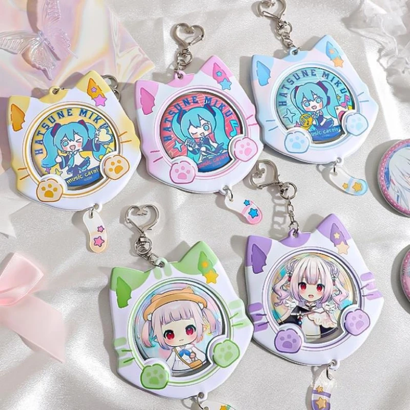 1 Set Anime Badge Holder Set -Clear Ita Bag Display with Cat Ear Tail Charms Protective Sleeves for Pins Kawaii DIY Accessory