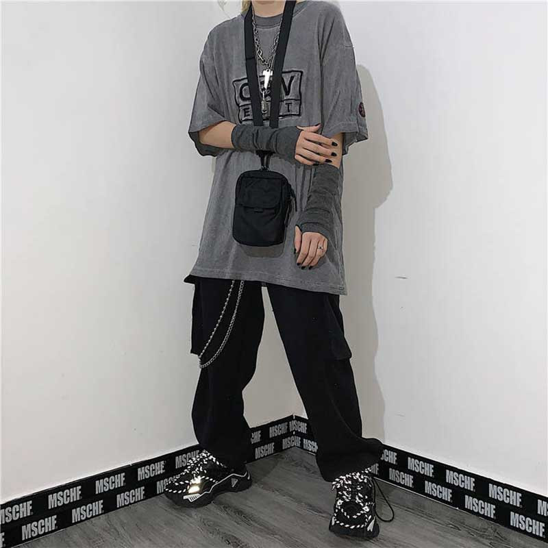 Guantes largos sin dedos Punk negros para hombre y mujer, guantes deportivos Ninja para exteriores, guantes de Hip-hop, manoplas para codo, calentador de brazo elástico fresco para invierno