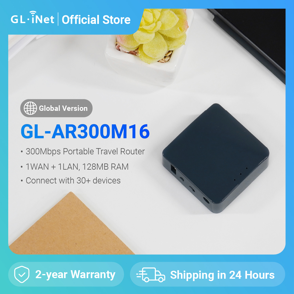 GL.iNet AR300M16(Shadow) Mini enrutador de bolsillo inalámbrico portátil de viaje enrutador WiFi/punto de acceso/extensor/WDS |   OpenWrt
