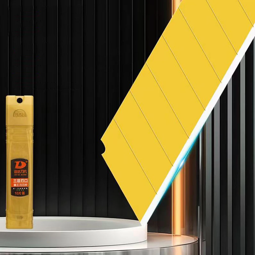 50PCS Titanium Alloy Upgraded Gold Utility Knife Blade Thickened 0.6mm Material Is Sharp And Durable 18mm*100mm Art Blades