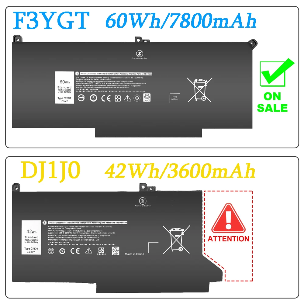 Damaite F3YGT デルバッテリー緯度 7480 12 13 7000 7280 7290 E7280 E7290 E7380 E7390 7000 7380 7390 7480 7490 2X39G