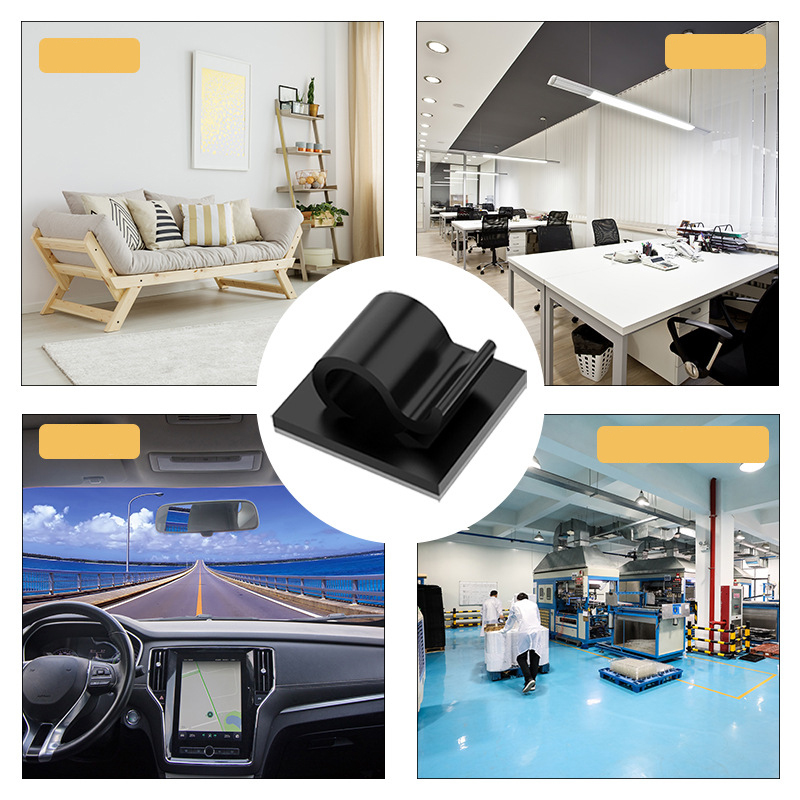 Clips organizadores de cables para carga USB, enrollador de bobina de líneas de datos, soporte de cables montado en la pared, Clip de Cables autoadhesivo, 5-50 Uds.