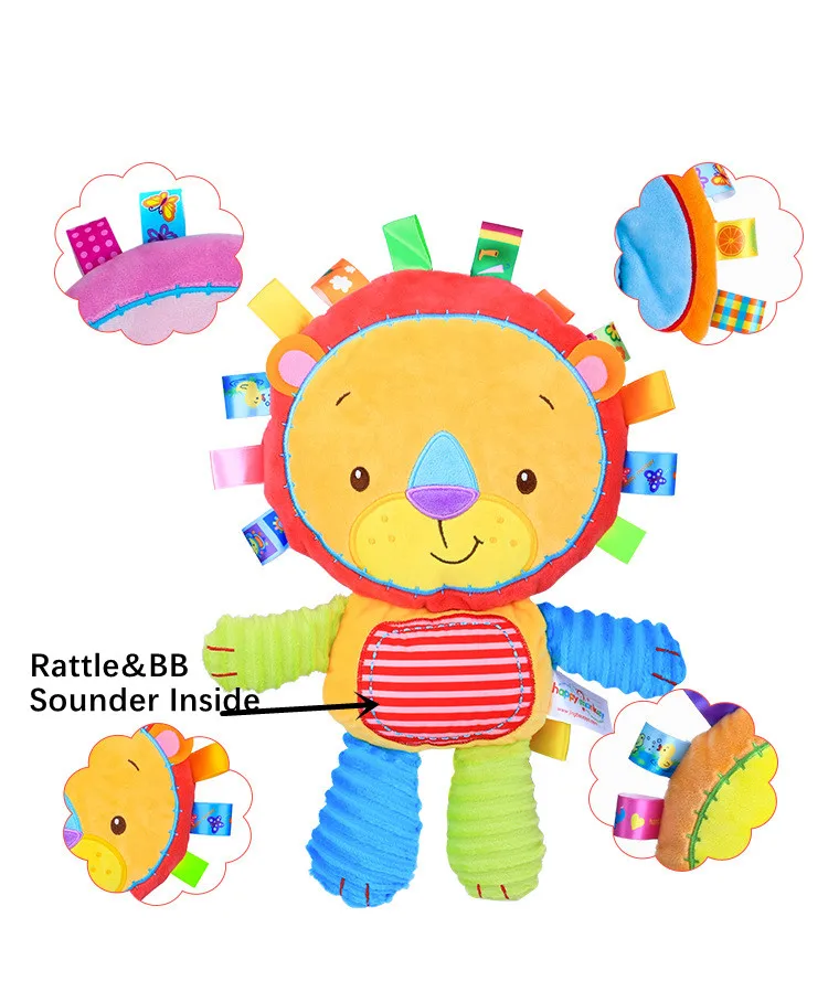 แท็กเด็กตุ๊กตาสัตว์ของเล่นBuilt-in Rattles Sensory Elephant Plush Bellของเล่นสําหรับSleep Plushทารกแรกเกิดเด็กวัยหัดเดินทารกของขวัญ