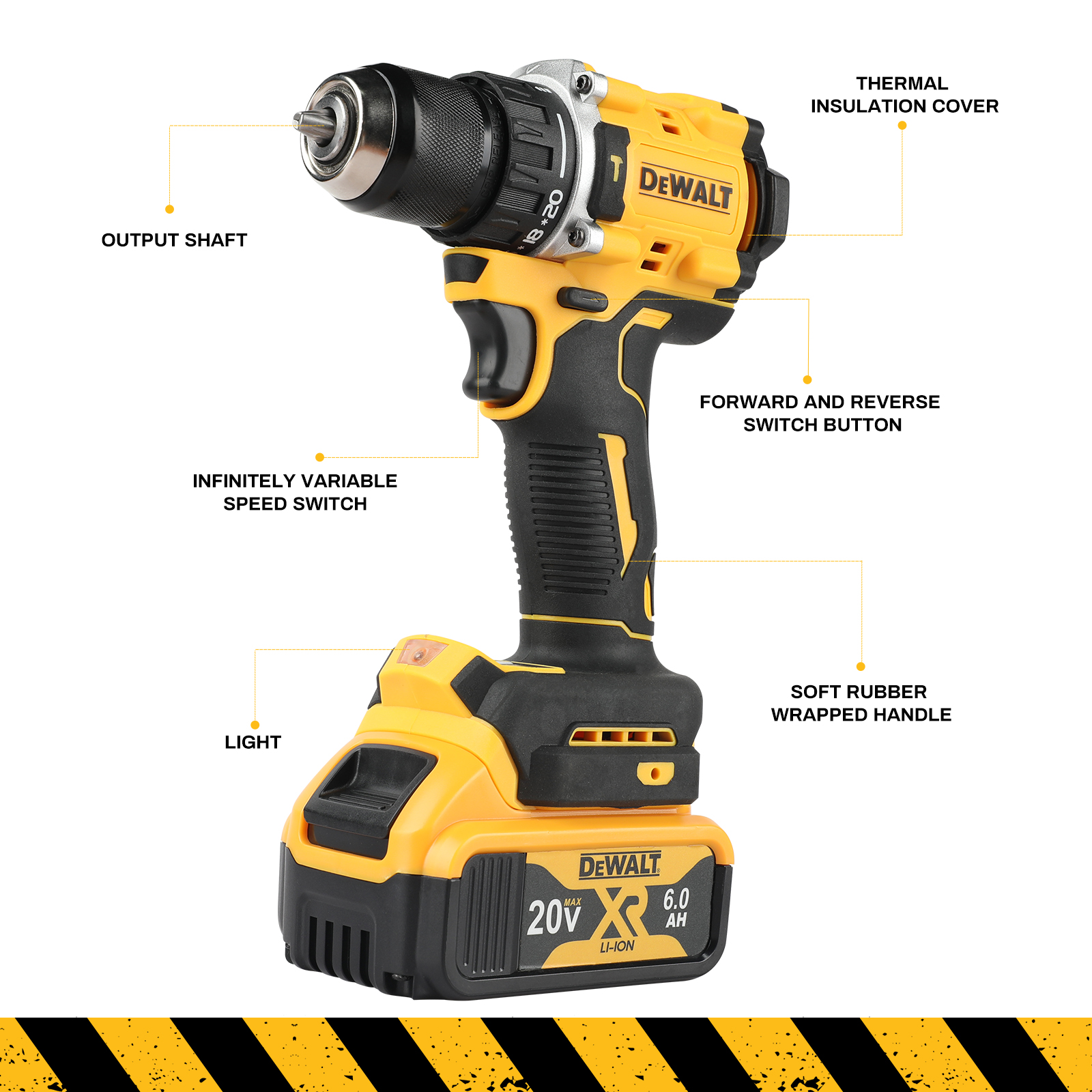 DEWALT 805 20V batterie au Lithium outil tournevis électrique multifonctionnel Compact sans brosse, Rechargeable, perceuse à main, perceuse à percussion