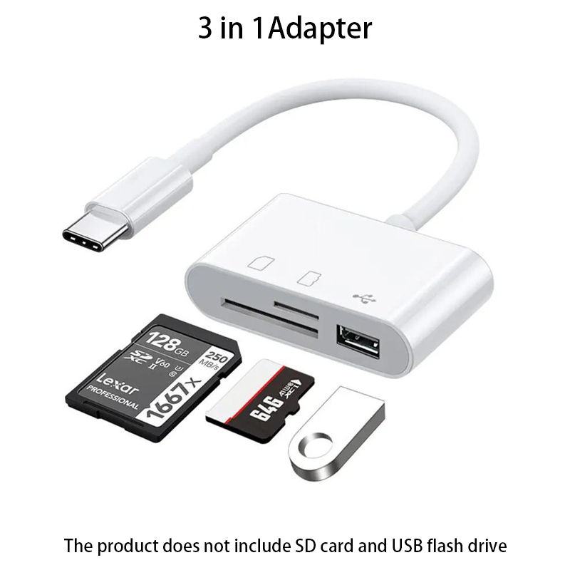 Fro 3-in-1 Typ-C-Adapter TF SD-Speicherkartenleser OTG USB C USB2.0-Kartenanschluss für Samsung Xiaomi MacBook USB Typ C-Adapter