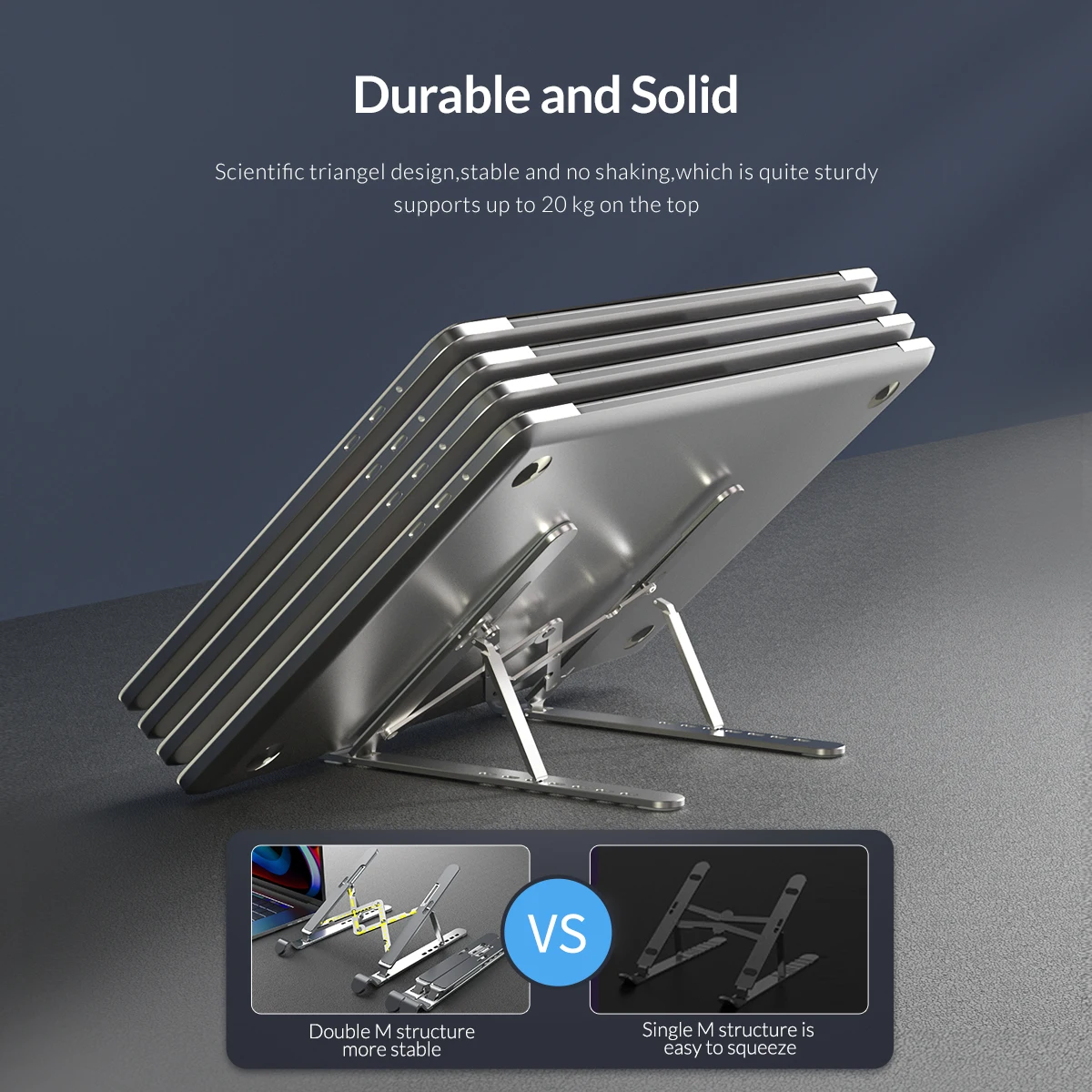Orico dobrável portátil suporte riser portátil ajustável de alumínio notebook suporte do computador 7 ângulos para macbook tablets