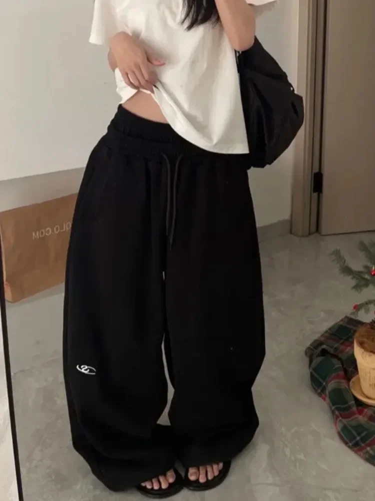 HOUZHOU Y2k, pantalones de chándal holgados Vintage para mujer, pantalones deportivos de moda coreana de gran tamaño, ropa de calle Harajuku, pantalones Gyaru Kpop
