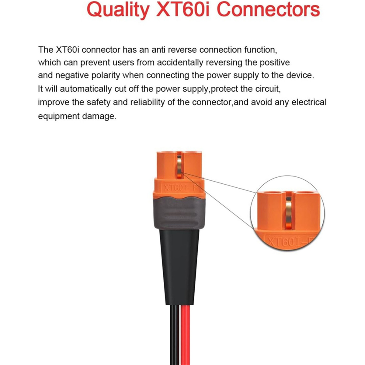 12AWG XT60i ตัวเมียเป็นขั้วต่อโอริงพร้อมสายชุบดีบุกสำหรับแบตเตอรี่ RC ระบบพลังงานแสงอาทิตย์แบบพกพาและแผงพลังงานแสงอาทิตย์