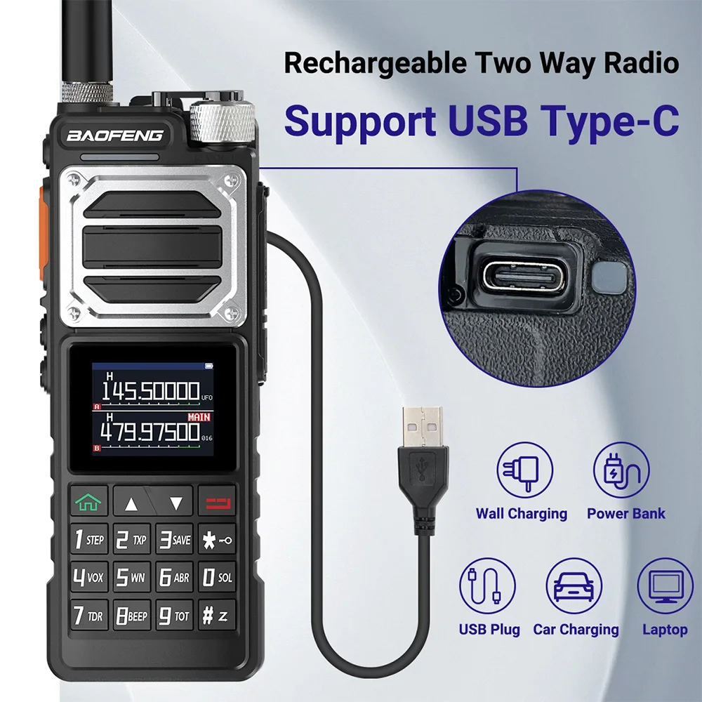 Baofeng UV-25M Tri Band 10W Walkie Talkie UHF VHF MW FM Air NOAA Multibandempfänger UV-25 Handheld Ham Two Way Radio
