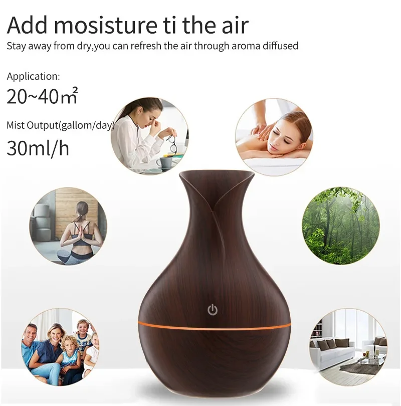 200ml Air Humidifier Essential Oil Diffuser USB Mist Maker MINI Humidificador พร้อมแสงสีสันสดใสสําหรับรถบ้านสํานักงาน
