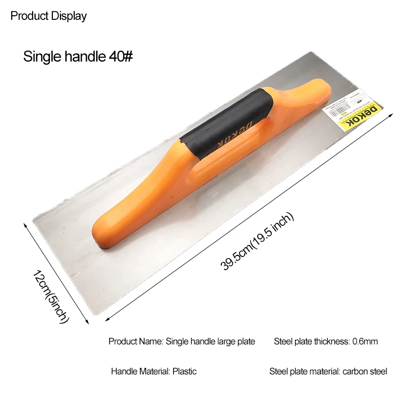 Plastering Trowel Single-handle 24.5/29.5/39.5/49.5cm Putty Scraper Gypsum Trowel Plaster Paint Feed Filling Construction Tools