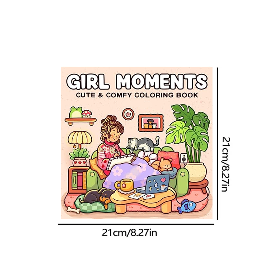 Girls' Alone Time - สมุดระบายสีสําหรับผู้ใหญ่และวัยรุ่น โดดเด่นด้วยกิจกรรมผ่อนคลายทุกวันที่น่ารักและสบาย ผ่อนคลาย