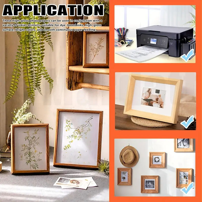 20/100 sheets 3R/4R/5R/A4 Glossy Photo Paper for Inkjet Printer, Bright Color, Suitable for Photography, Family, Festivals