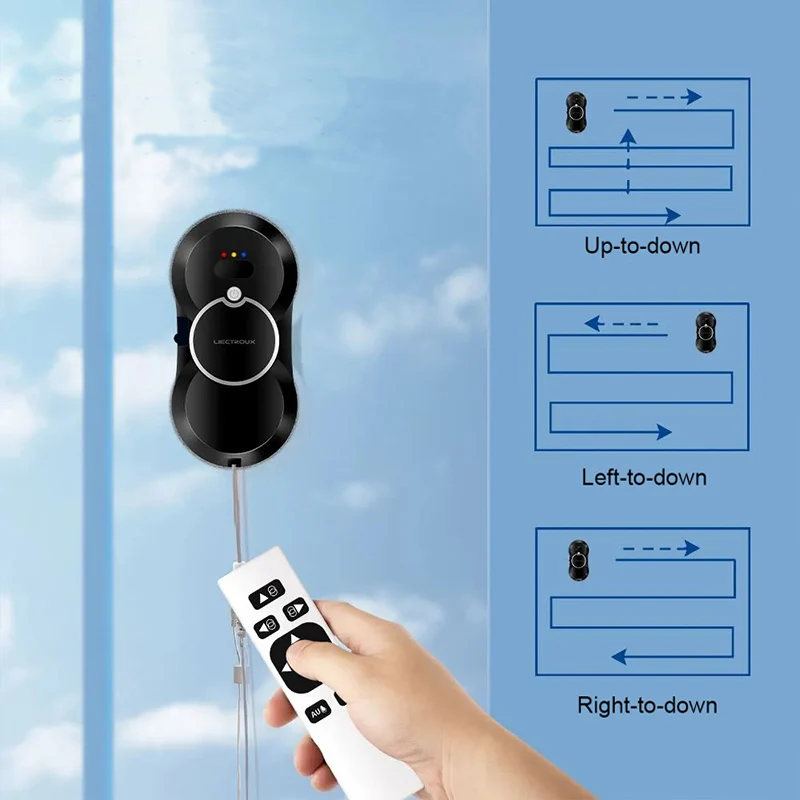 (CodePromo:AEWD55)Ultradünner Fensterreinigungsroboter Liectroux HCR-10 mit Ultraschall-Wassersprühfunktion, Staubsaugerroboter für Fenster, Glaswischer, Trocken- und Nasswischen, AI Route, Fernbedienung