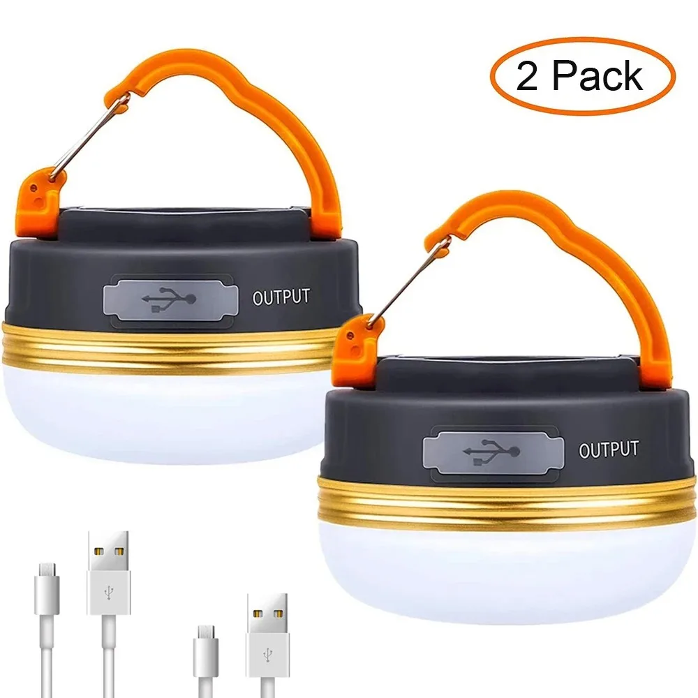 Linterna de Camping de alta potencia de 10W, lámpara para tiendas de campaña, 1800mah, recargable por USB, luces portátiles para acampar, lámpara colgante nocturna para senderismo al aire libre