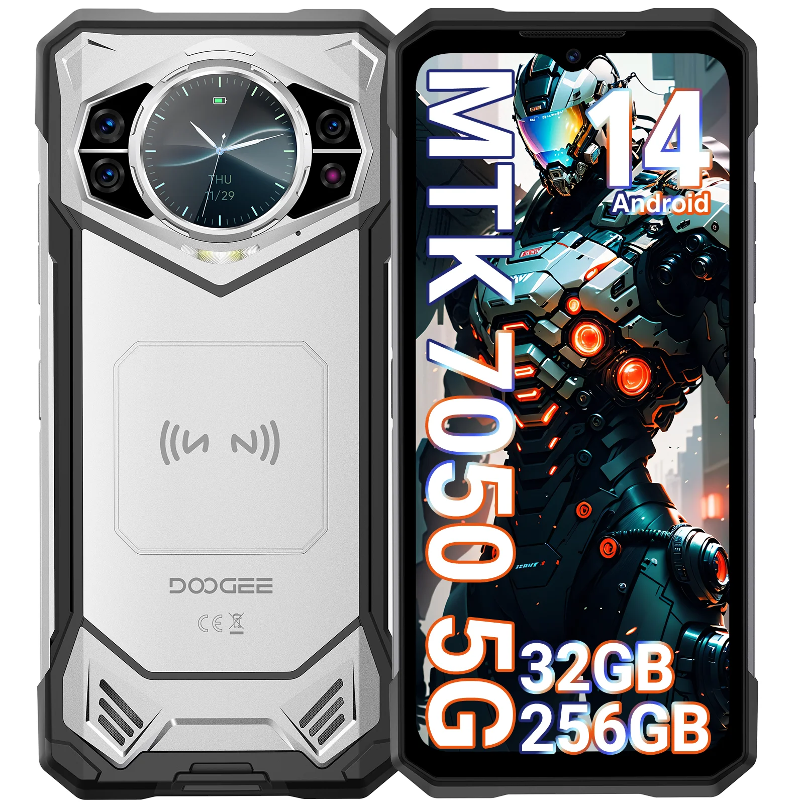 Global Version Doogee S200 5g Rugged Phone 12Gb 256Gb 6.72" Display 100Mp Ai Main Camera 10100Mah/33W Smartphone Android 14 Nfc