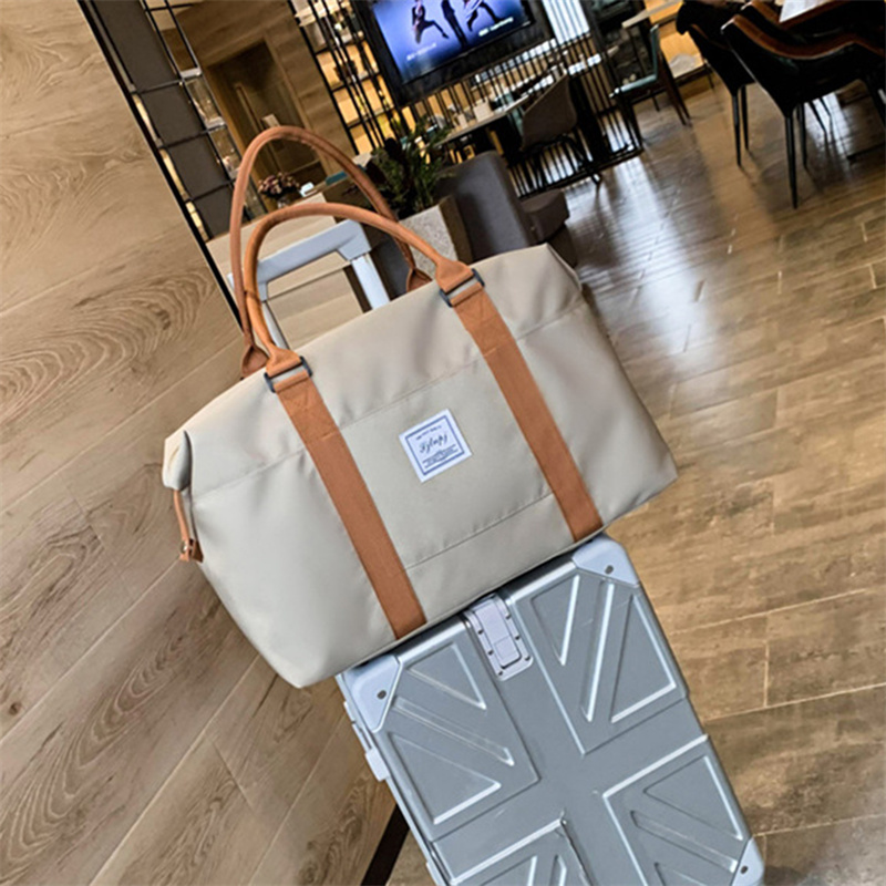 Bolso de viaje grande a la moda, bolso de mano de cabina para mujer, bolso de tela Oxford, bolso de hombro impermeable de lona, bolso de noche de fin de semana para mujer