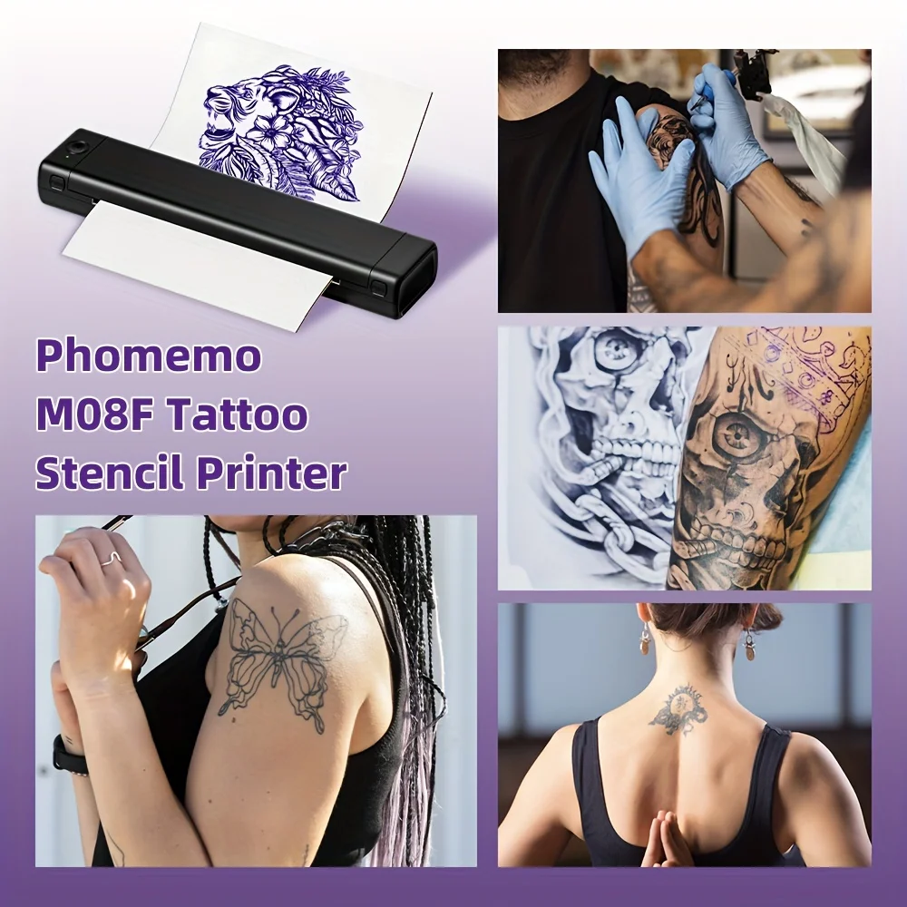 PHOMEMO M08F Tattoo Transfer Paper, Thermal Stencil Paper for Tattooing, Compatible with PHOMEMO M08F TP81 Tattoo Template Print