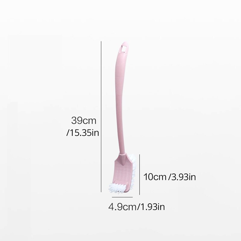 Multi-function Double Head Clean Toilet Brush Soft Hair Plastic Curved Brush Bathroom Cleaning Long Handle Corner Brush