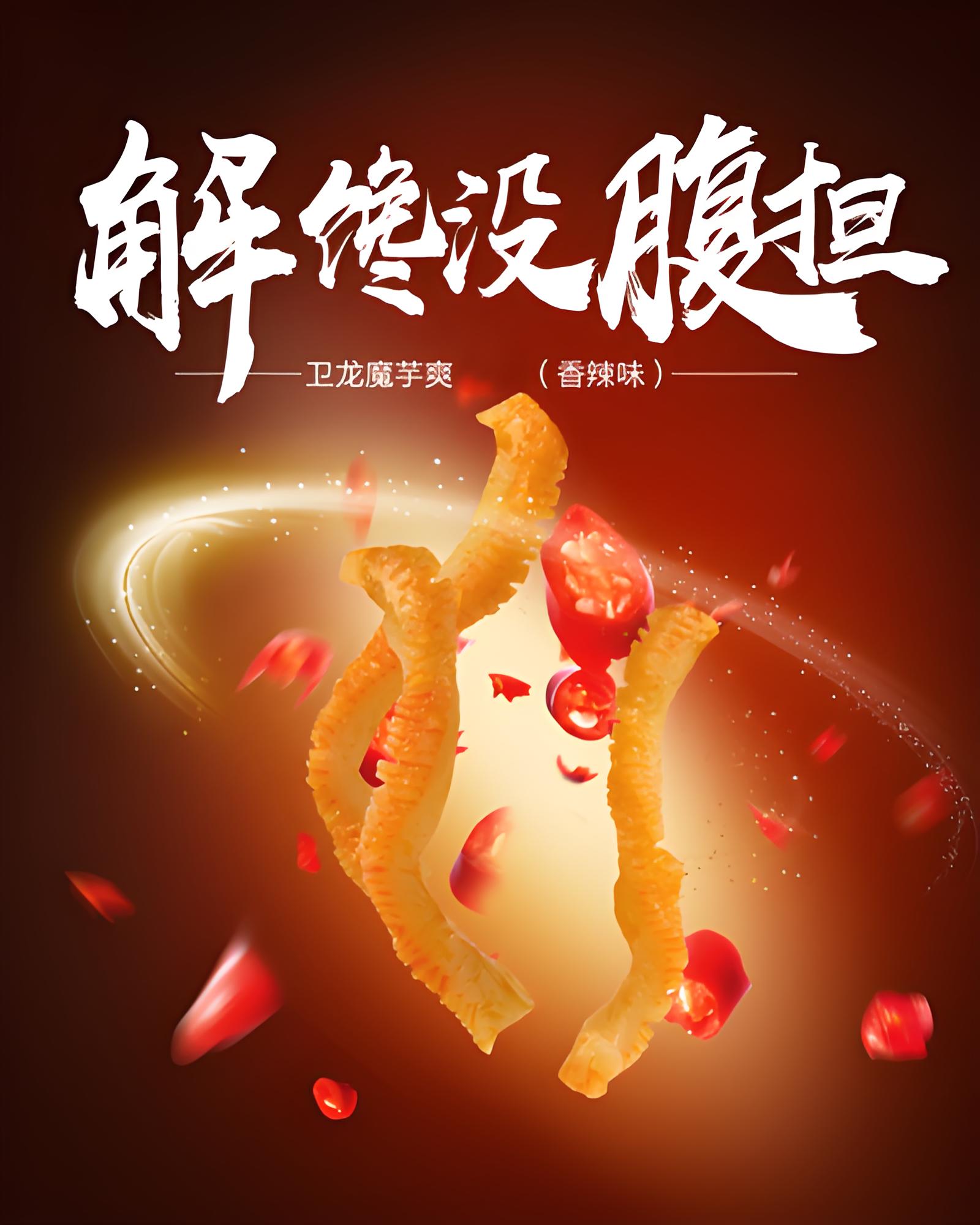 Weilong, Konjac Shreds (Spicy Flavor), Pack of 20, 18g/pack