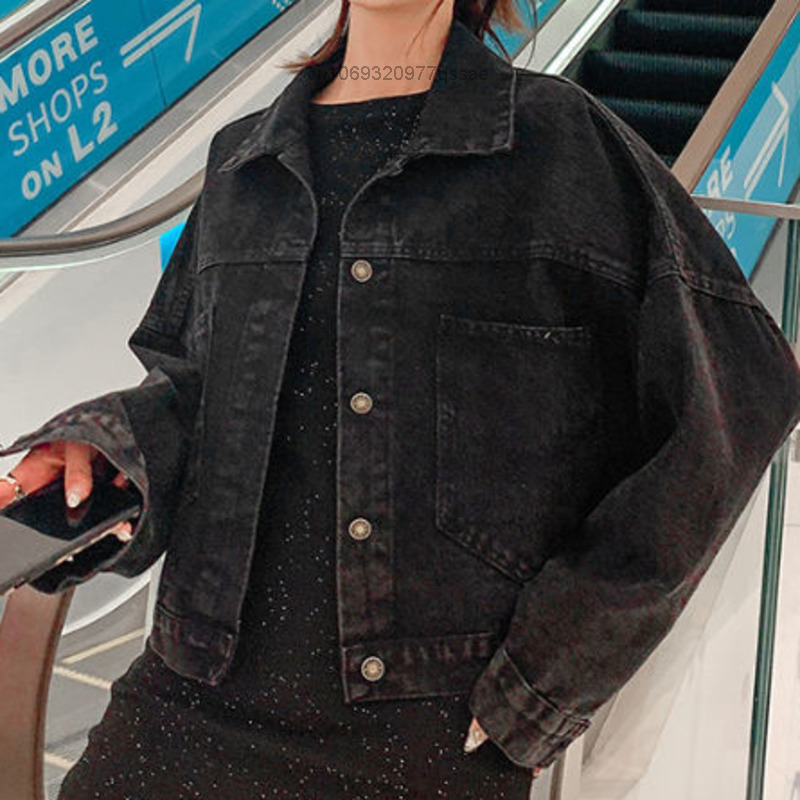 Chaquetas Para mujeres การ์ตูนแฟชั่น DENIM Coat Streetwear อินเทรนด์บุรุษสตรีแจ็คเก็ตใหม่เกาหลีหลวม Harajuku เสื้อคู่