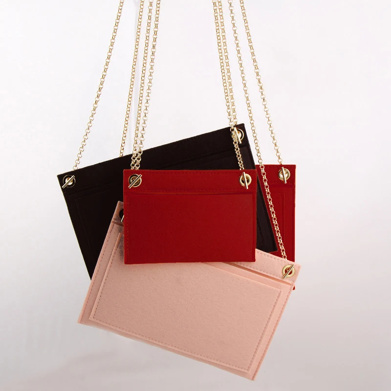 Envelope Bag Felt Wallet Liner Card Package Internal Layer Retrofitted Crossbody Bag Chain Inner Container Bag Insert Organzier