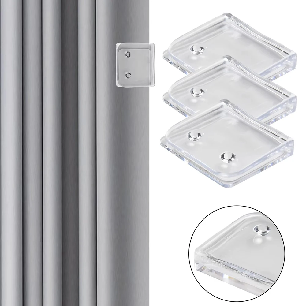 4PCS Non-Punching ผ้าม่าน CLAMP ผ้าม่านอาบน้ํา Organizer ไม่เป็นอันตรายผ้าม่านโปร่งใสผ้าม่าน Retainer