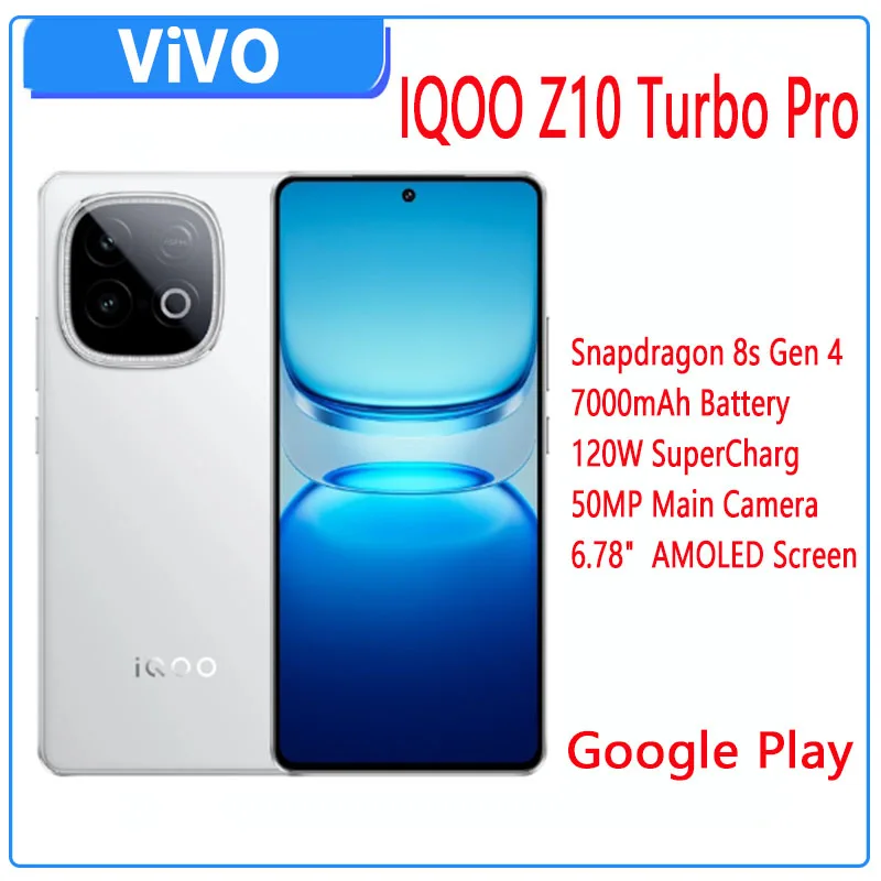 중국 버전 VIVO IQOO Z10 Turbo Pro 공식 Snapdragon 8s Gen4 7000mAh 120W SuperVOOC 6.78 인치 AMOLED 144Hz 50MP OTA NFC