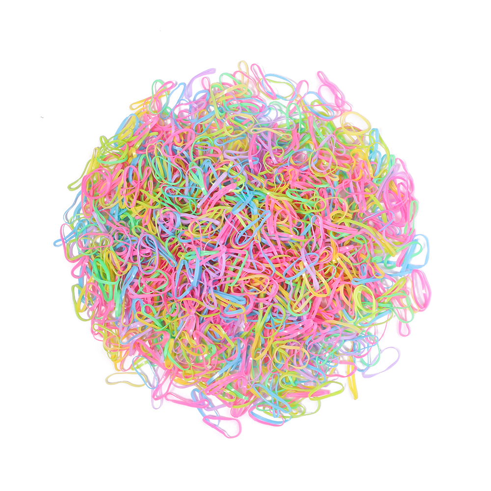 500/1000 шт., Разноцветные Одноразовые резинки для волос