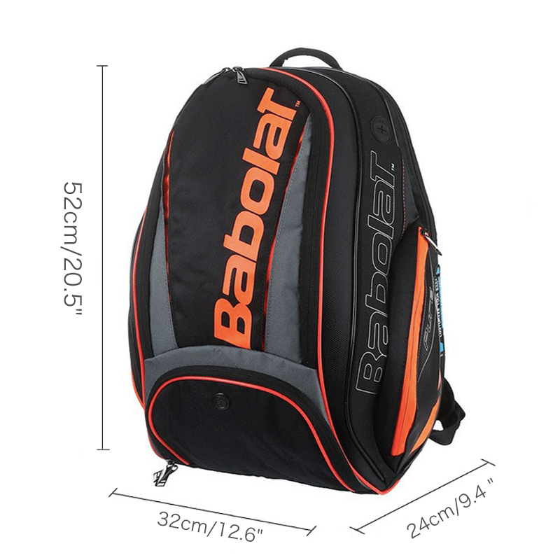 BABOLAT กระเป๋าไม้เทนนิสแบบพกพาผู้ใหญ่เด็ก Unisex Court ไม้เทนนิสกระเป๋าเป้สะพายหลัง Ball อุปกรณ์เสริมกระเป๋าเดินทางไหล่กระเป๋า