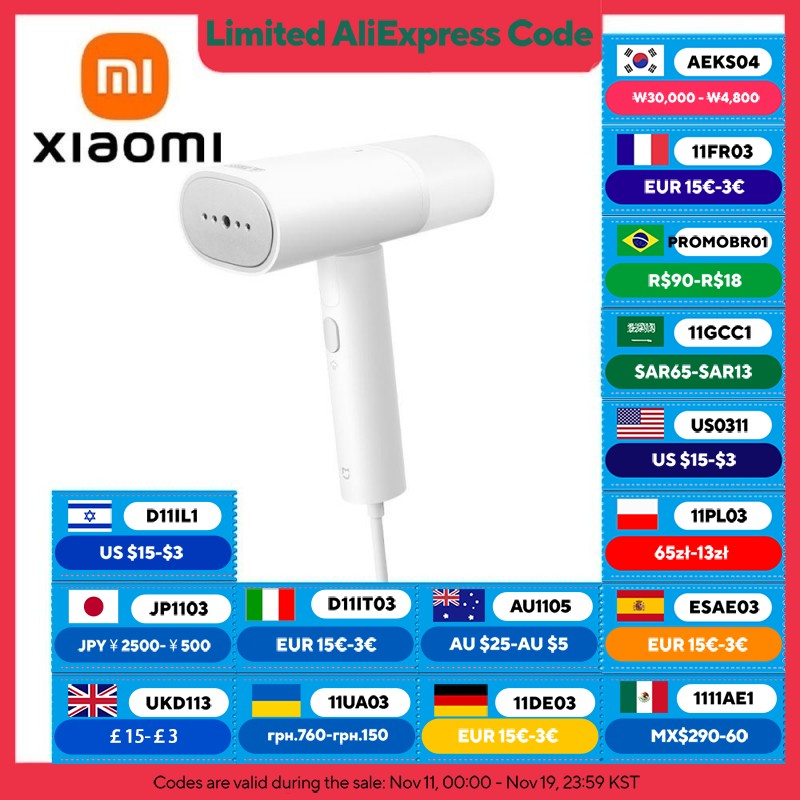 New XIAOMI MIJIA Handheld Garment Steamer 2 iron Home Electric Steam Cleaner Portable Foldable Mite Removal Flat Ironing Machine
